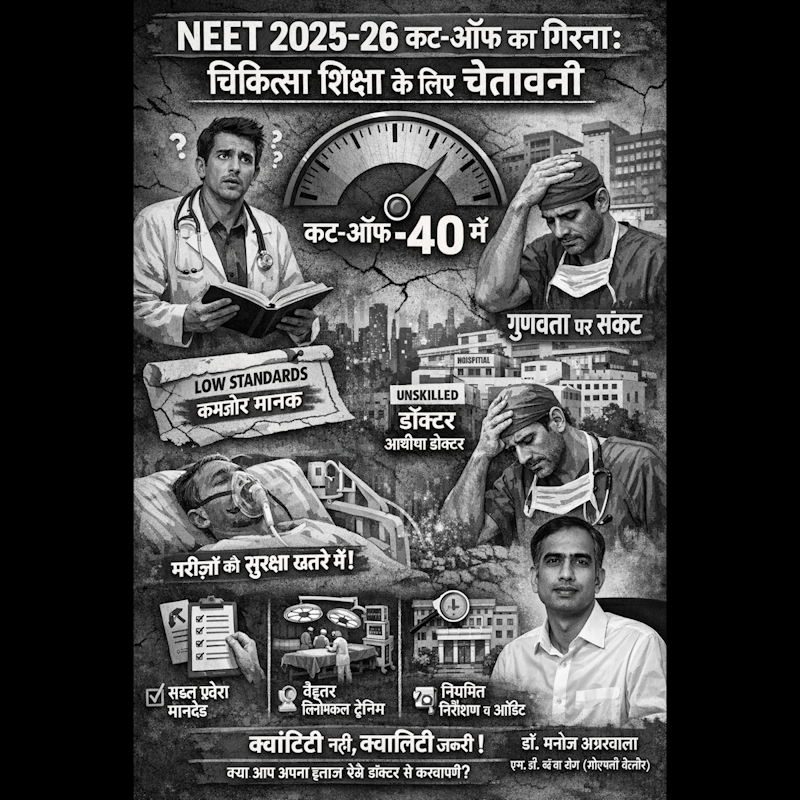 NEET 2025-26 कट-ऑफ का गिरना: चिकित्सा शिक्षा के लिए चेतावनी